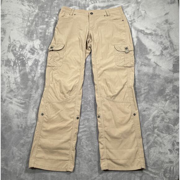 Kuhl Legendary Pants 8 Tan Roll Up Outdoor Hiking Travel Stretch Cargo Trekking - Picture 1 of 16